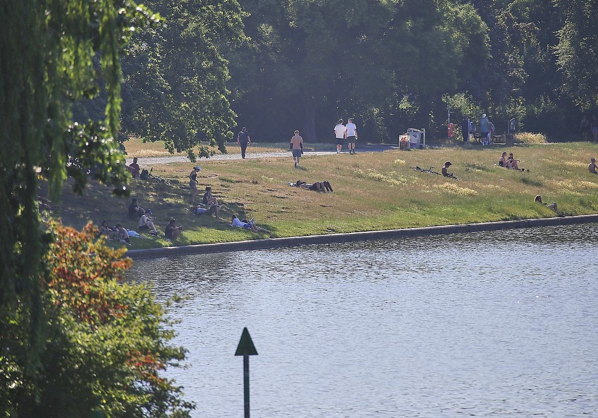 Leute liegen Ende Juni 2026 auf einer Wiese