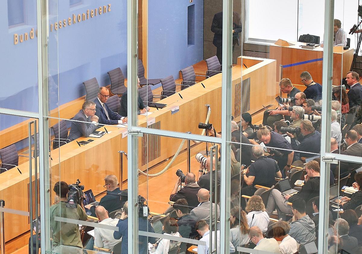 Friedrich Merz bei der Sommerpressekonferenz 2025 (Archiv)